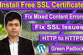 install free SSL certificate, fix mixed content errors, and http to https