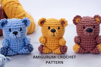 create a professional crochet pattern amigurumi design