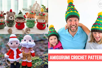 do amigurumi crochet christmas family pattern knitting crochet toy handmade