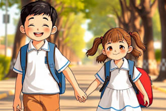 do children book, kids illustration typesetting and layout for children book
