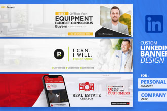 design professional linkedin banner, cover, and header