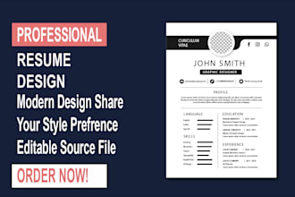 create a modern eye catching resume