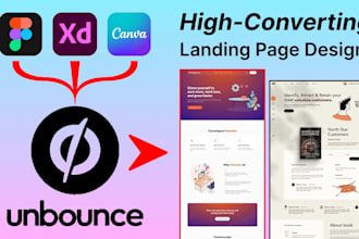 create a high converting unbounce landing page design or wordpress websitedesign