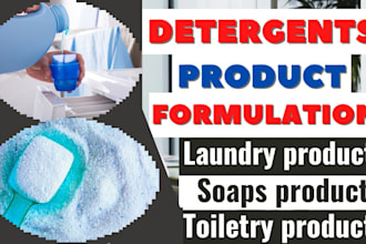 develop a product formulation of soaps, detergents, laundry or toiletry products