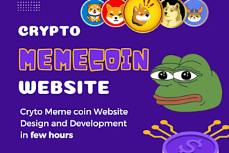 create crypto meme token website, memecoin website, presale, nft landing page