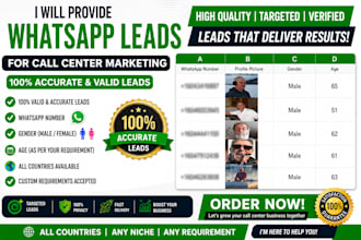 filter whatsapp numbers to generate leads for call centers