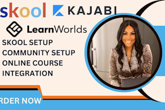 setup skool online course community mighty networks,learnworld, kajabi website
