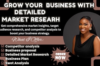 conduct a detailed market research, business plan, competitor and swot analysis