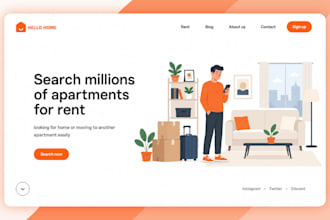 create modern saas landing page illustrations for websites and apps