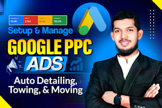 setup and optimize google ads for auto detailing, car repair, and towing service