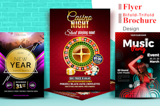 create flyer, bifold, trifold brochure design in 6 hours