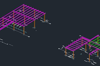 do modeling, detailing of steel structures in advance steel with shop drawings