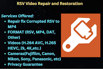 provide rsv video repair to mp4 videos