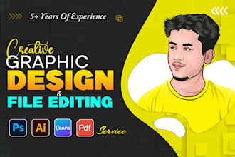 do custom graphic design, fix ai images, vector art, and, photoshop editing