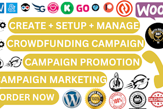 create crowdfunding website campaign creation marketing pitch writing seos emsps