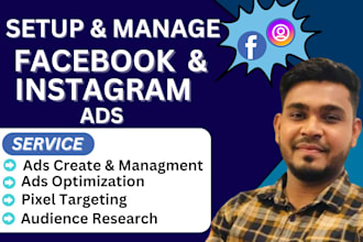 setup and manage facebook ads instagram ads, advertising and marketing campaign