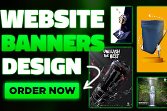 design a professional website banner ads, header, web images