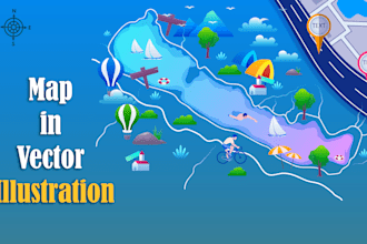 illustration custom vector map design for event venue and city