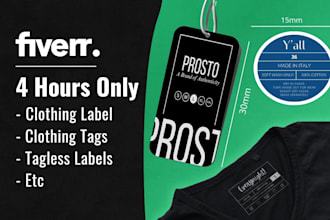 design clothing label clothing tag hang tag neck label in only 4 hours