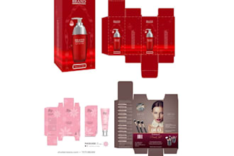 create unique cosmetic product packaging box and label design