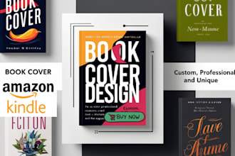 do custom book cover design, fantasy, romance, minimalist, coloring, ebook cover
