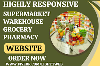 design supermarket website warehouse grocery pharmacy website food landing page