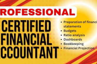 prepare cashflow, financial model, and financial statements