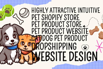 design pet shopify store pet store pet website cat dog pet dropshipping website