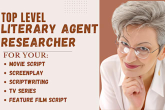 find literary agent for movie script, screenplay, film script, tv series