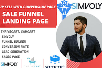 build sales page, sales funnel landing page on thrivecart, samcart and simvoly