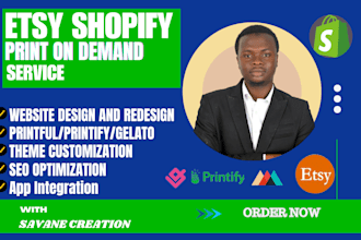 redesign etsy shopify print on demnad set up prinful printify etsy shopify pod