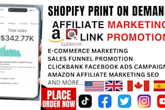 do shopify print on demand link promotion amazon clickbank affiliate marketing