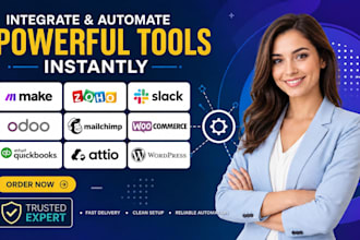 integrate make zoho slack odoo mailchimp woocommerce quickbooks attio wordpress
