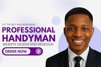 handyman website design booking website design cleaning website, plumber website