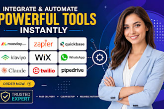 integrate monday zapier quickbase klaviyo wix whatsapp claude twilio pipedrive