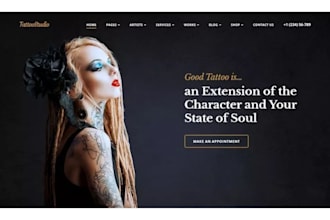 design stunning tattoo website tattoo shopify store beauty website barber store