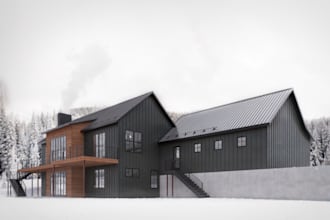 create a photorealistic architectural rendering
