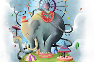 draw children story book illustration
