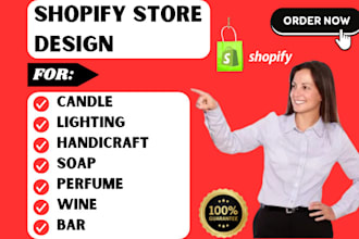 design candle lighting handicraft soap perfume wine bar shopify store website