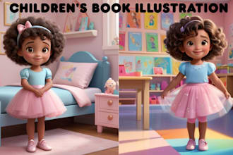illustrate children book illustration, amazon kdp, bible theme, cover design