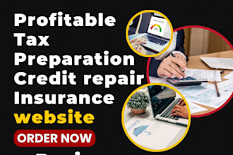 design tax preparation credit repair website bookkeeping insurance website