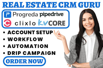 setup progreda resimpli apptivo keller williams clixlo kvcore pipedrive workflow