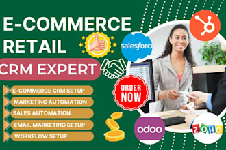 setup ecommerce retail crm using odoo salesforce hubspot zoho creatio keap app