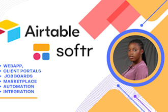 design and automate airtable databases, softr websites, and client portal