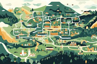 design a map or a site plan vector illustration