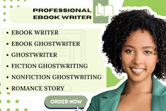ghostwrite fiction ebook, non fiction book, romance story, self help book, ebook