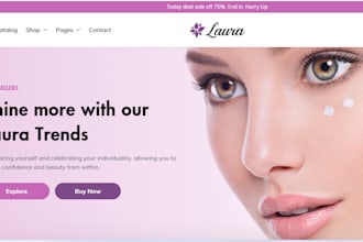build beauty care product shopify store cosmetic skincare website design