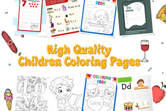design high quality kids activity book, coloring, handwriting workbook for KDP