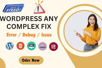 fix any wordpress bugs, website errors, woocommerce, and elementor issues
