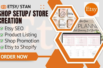 set up etsy shop, etsy digital products listing, etsy SEO, and etsy shop set up